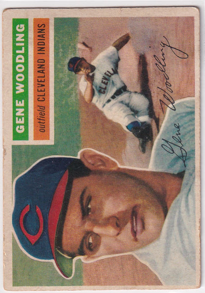 Vintage 1956 Topps card of Gene Woodling - Cleveland Indians baseball player