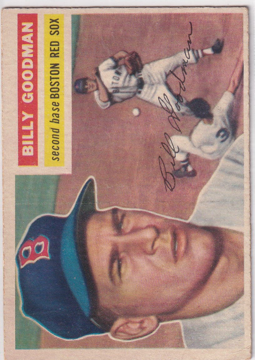 Vintage 1956 Topps Baseball Card of Billy Goodman, Boston Red Sox Collectible