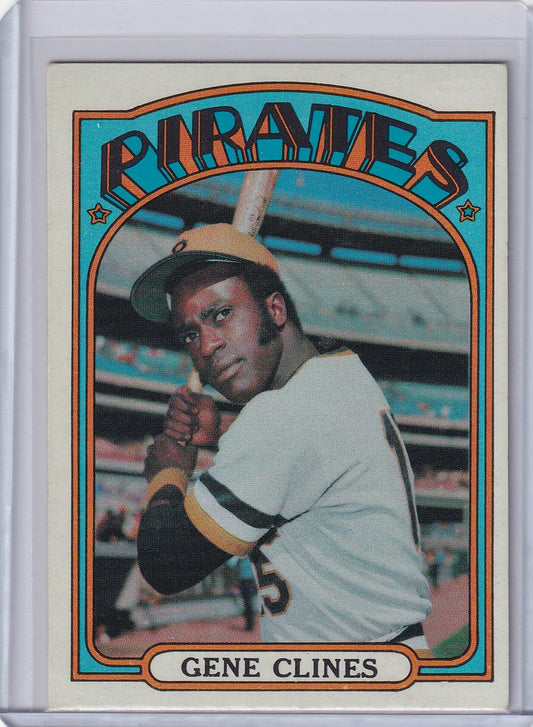 Vintage 1972 Topps Baseball card of Gene Clines, Pittsburgh Pirates player