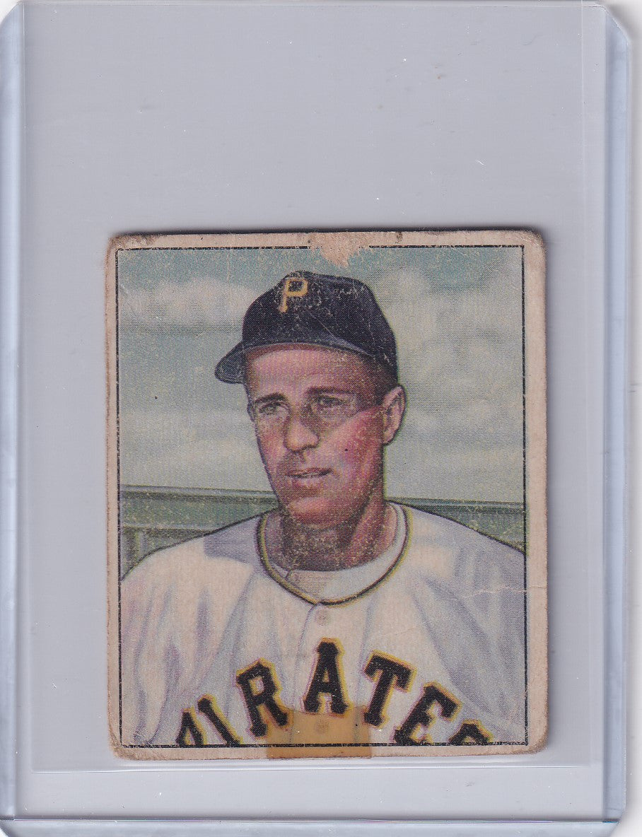 Vintage 1950 Bowman Baseball card of Murry Dickson, Pittsburgh Pirates player in white uniform