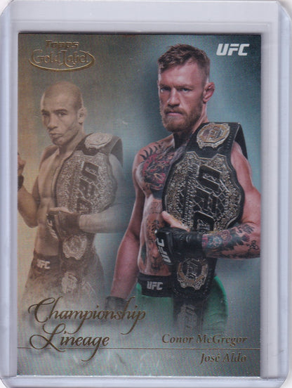 UFC trading card of Conor McGregor from Topps Gold Label Championship Lineage set