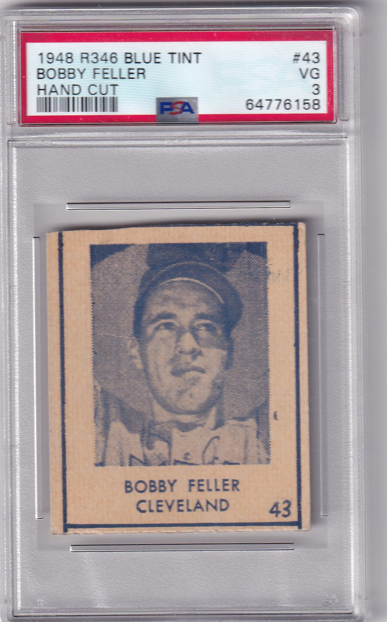 1948 R346 Blue Tint #43 Bobby Feller PSA 3 - Cleveland Indians