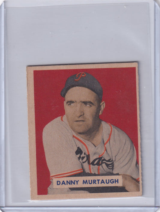 1949 Bowman Baseball #124a Danny Murtaugh RC, Script back - Pittsburgh Pirates