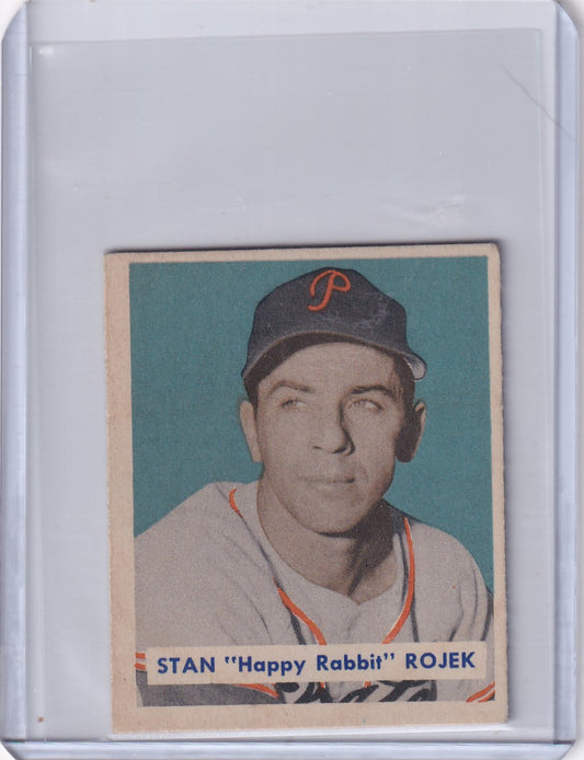 1949 Bowman Baseball #135 Stan "Happy Rabbit" Rojek RC - Pittsburgh Pirates