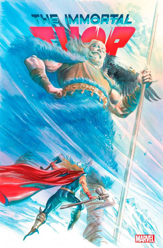 Comic book cover art for Immortal Thor #12 featuring a dramatic battle scene