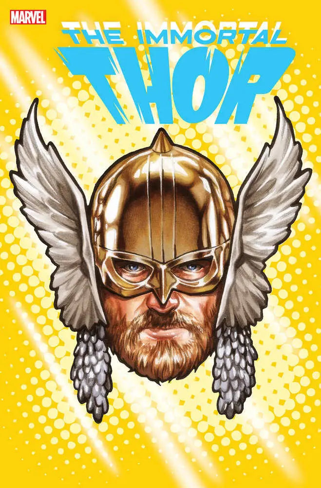 Winged Norse helmet design on Immortal Thor #8 Mark Brooks variant trading card