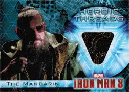 Trading card of Ben Kingsley as The Mandarin from Iron Man 3 with fabric swatch