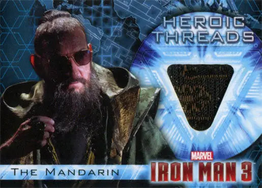 Iron Man 3 trading card featuring Ben Kingsley as The Mandarin with fabric swatch