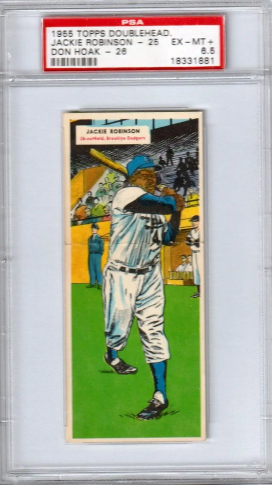 Vintage Jackie Robinson baseball card in white uniform for single cards at Columbia Hobby