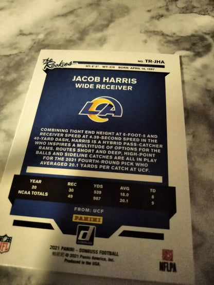 Jacob Harris trading card from 2021 Donruss The Rookies Los Angeles Rams collection