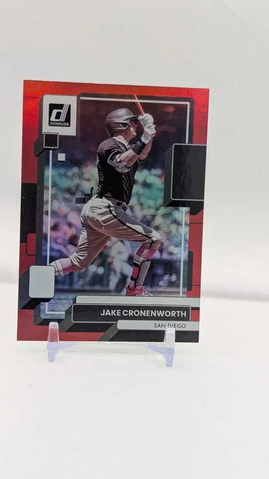 Jake Cronenworth San Diego Padres 2022 Panini Donruss Red Holo baseball card