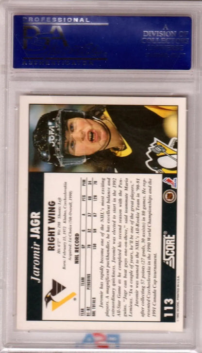 JARAMIR JAGR 1992 Score #113 PSA 10 GEM MINT card in protective case from Columbia Hobby