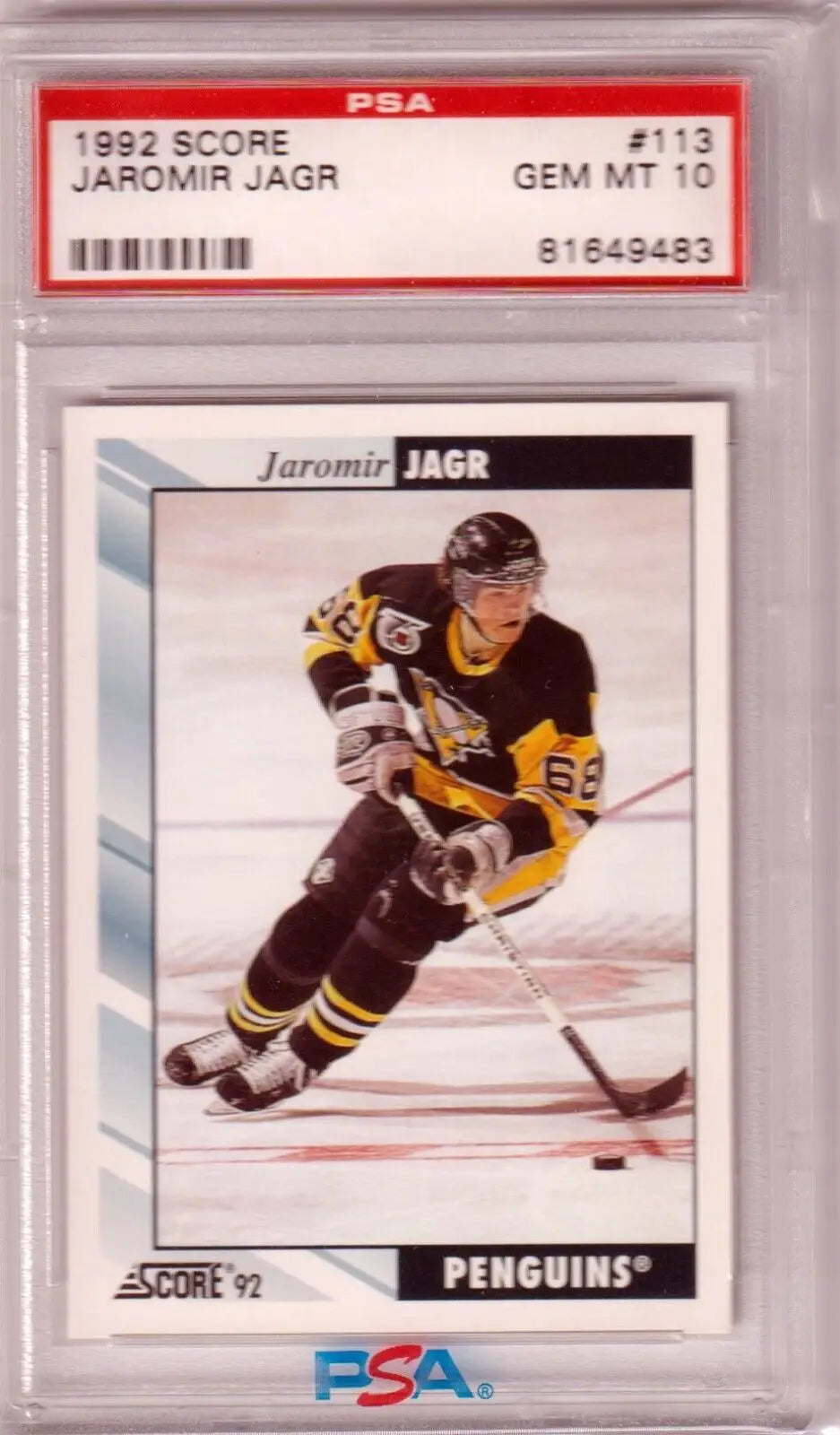 PSA-graded 1992 Score Jaramir Jagr Penguins card, perfect for single cards collectors