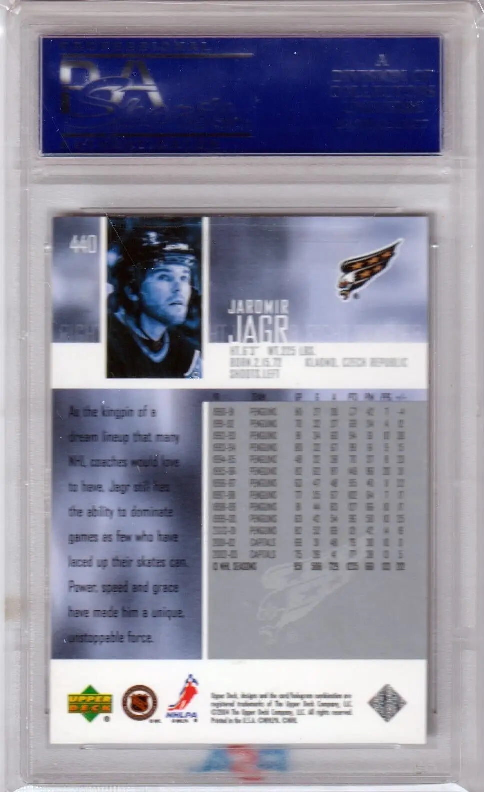 JARAMIR JAGR 2003 Upper Deck #440 PSA 10 GEM MINT single card in protective case