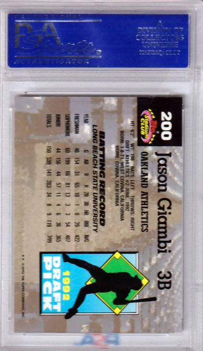 JASON GIAMBI 1993 Topps Stadium Club Murphy #200 PSA 10 GEM MINT single card in holder