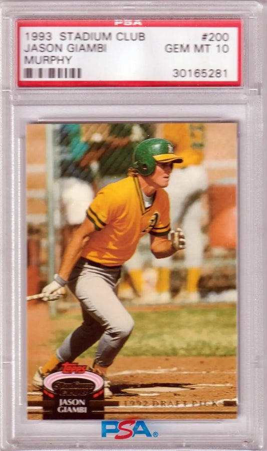 PSA-graded 1993 Stadium Club Jason Giambi Athletics card, perfect for single cards collectors