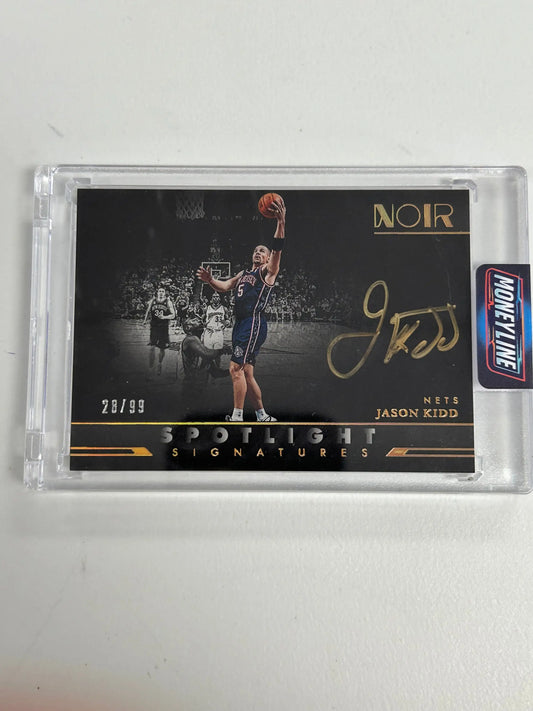 Jason Kidd 2022 Panini Noir Spotlight Signatures Auto card in protective case