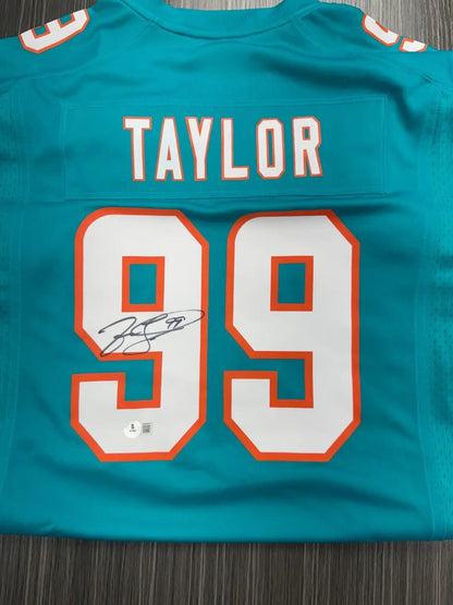 Jason Taylor signed Nike Authentic Miami Dolphins jersey with Beckett COA