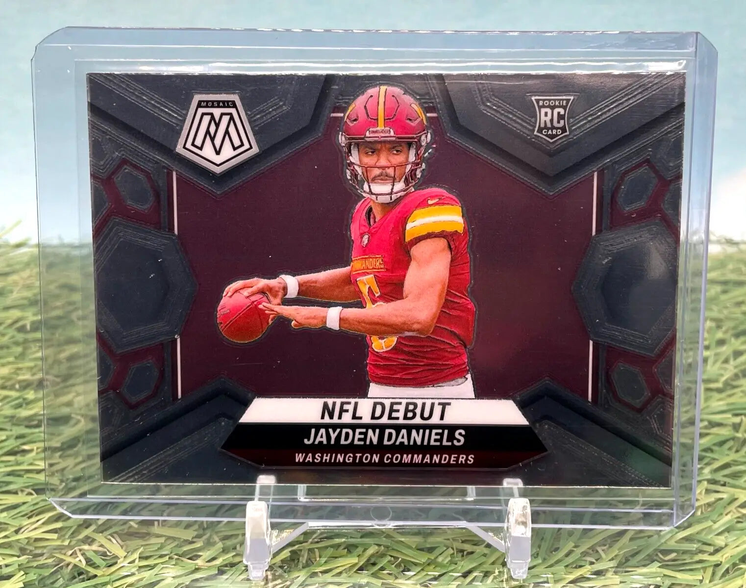 Jayden Daniels 2024 Panini Mosaic NFL Debut Rookie Card from the Commanders team