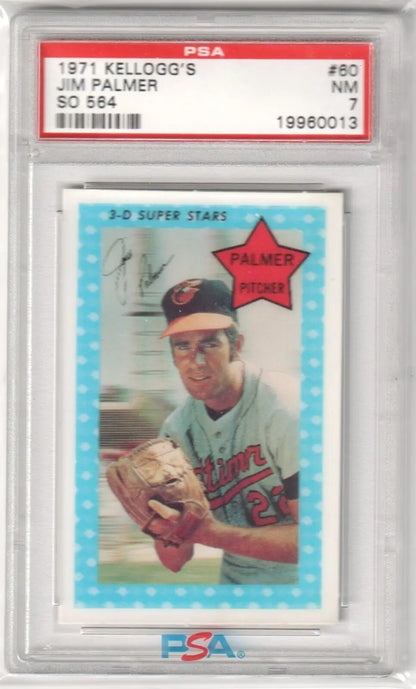 PSA-graded 1971 Kellogg’s Jim Palmer Orioles card available at Columbia Hobby with box free shipping