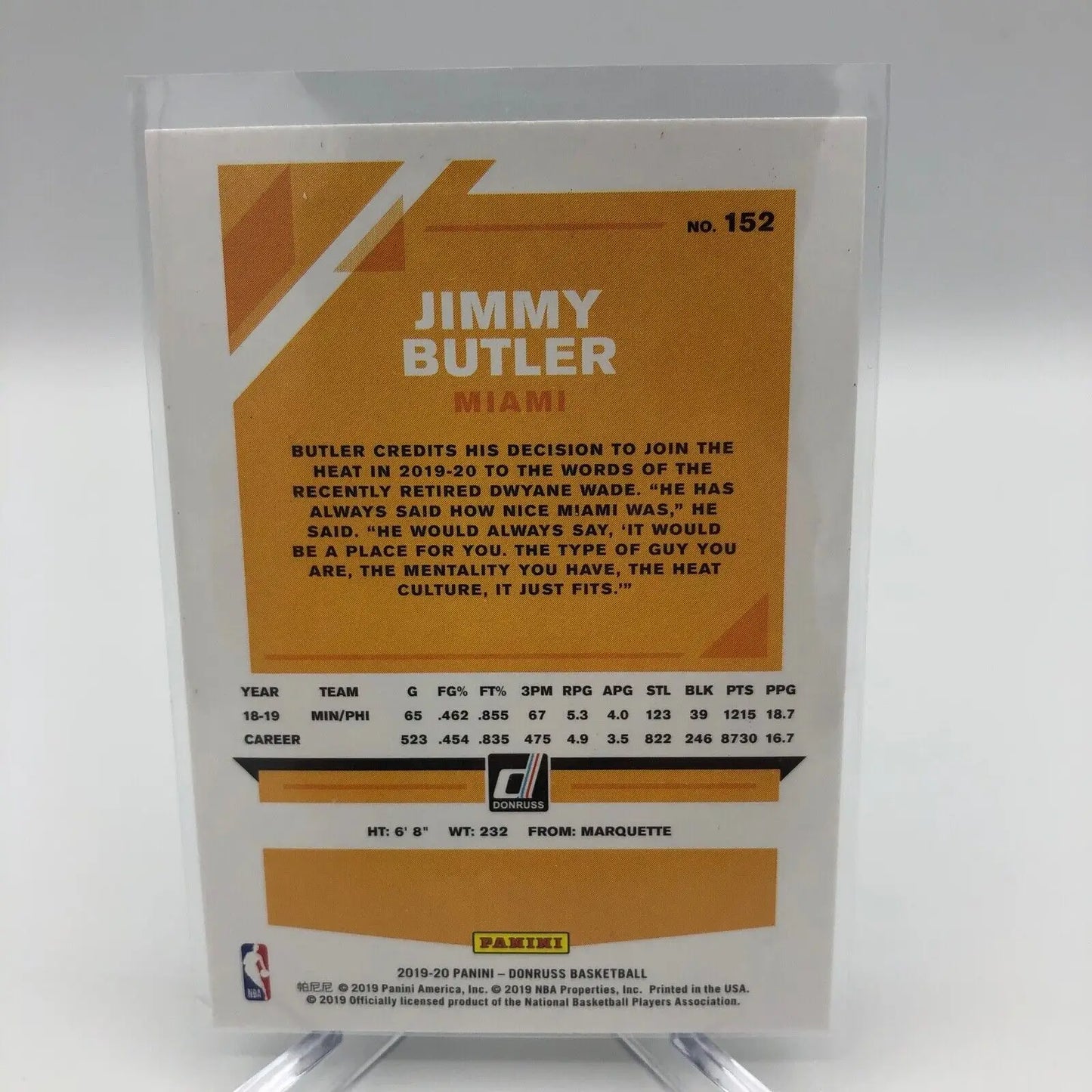 Jimmy Butler Green Donruss trading card from the 2019-20 Miami Heat season