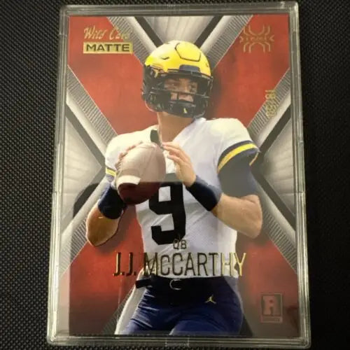 J.J. McCarthy Wild Card X-plode trading card limited edition 18/50 collectible