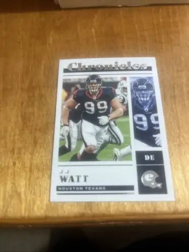 J.J. Watt 2022 Panini Chronicles Trading Card featuring Houston Texans graphics