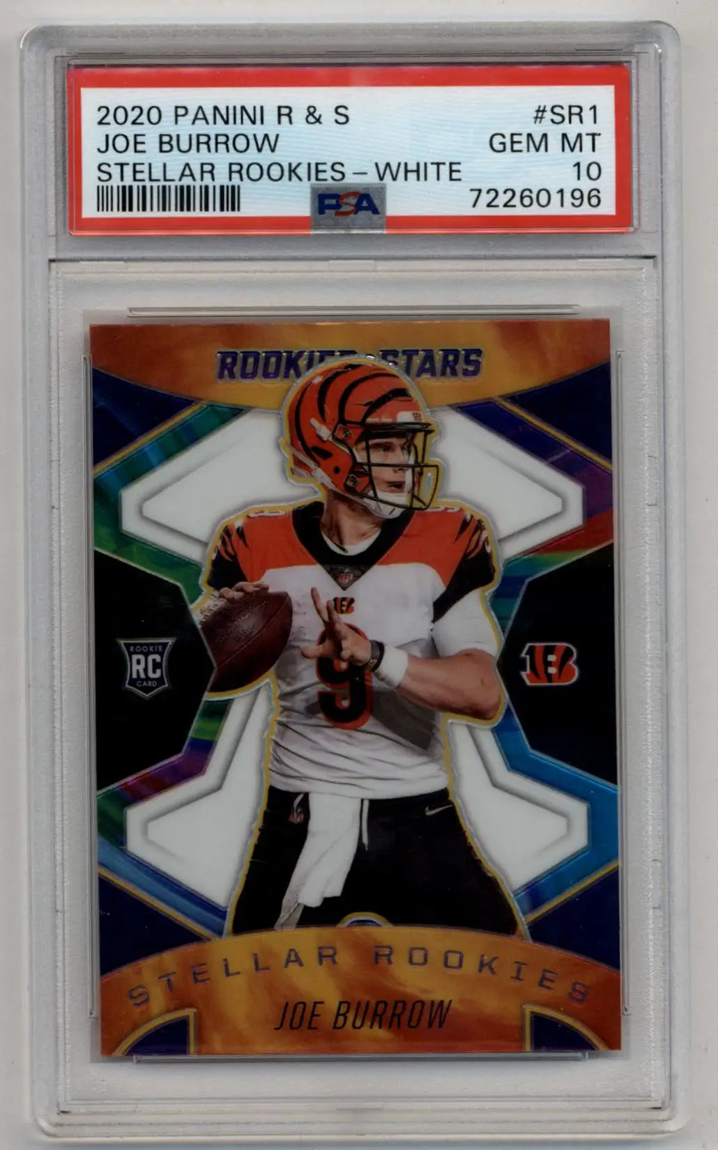 PSA 10 gem mint Joe Burrow 2020 Rookies White SR1 Stellar Rookies football card