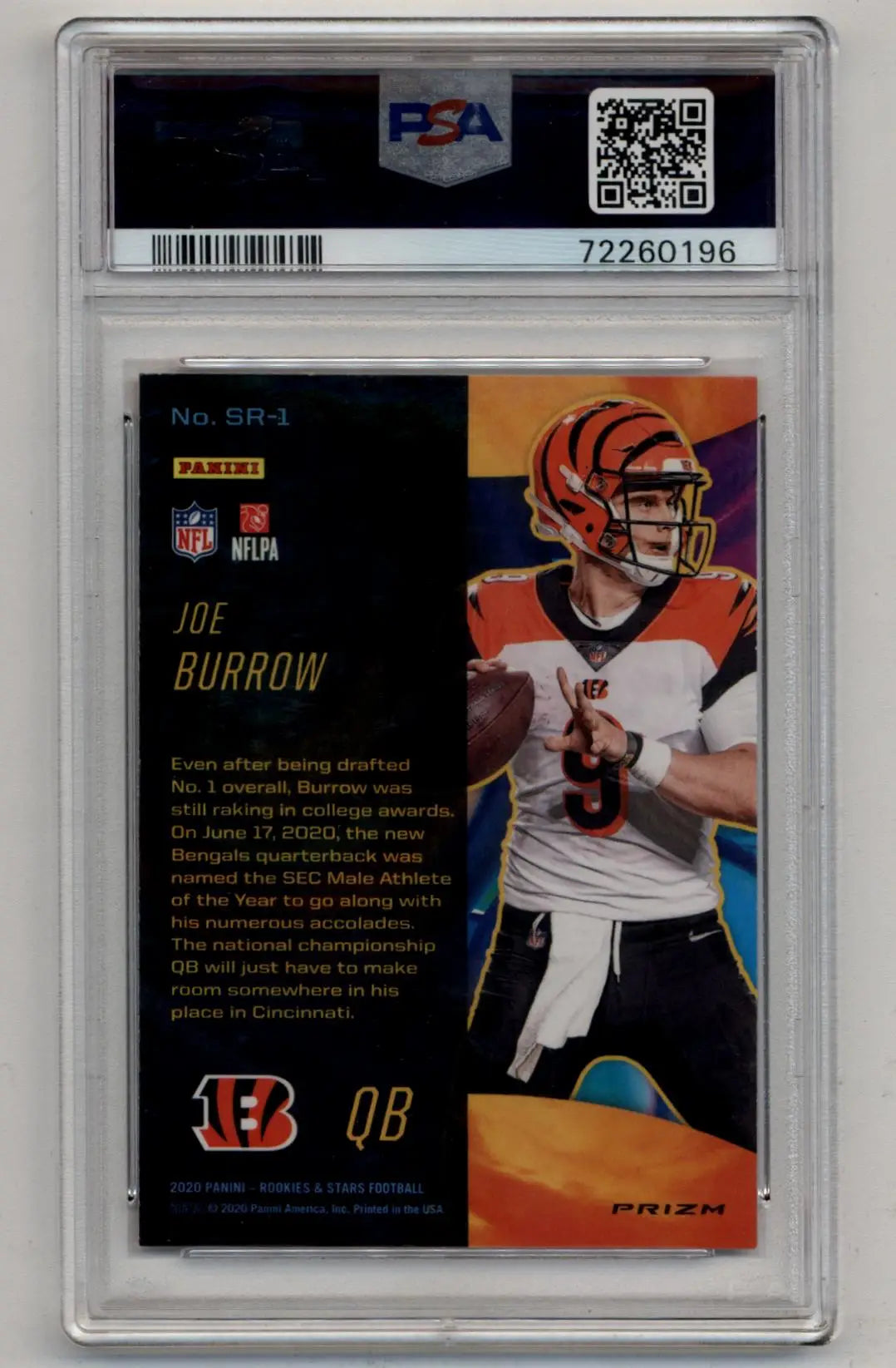 PSA 10 Gem Mint Joe Burrow 2020 Rookie and Stars SR1 Stellar Rookies White card