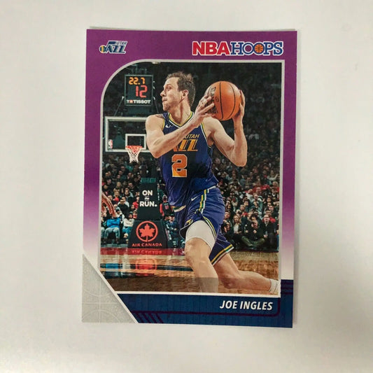 Joe Ingles 2019-20 Hoops #188 Purple Parallel Utah Jazz Trading Card Display