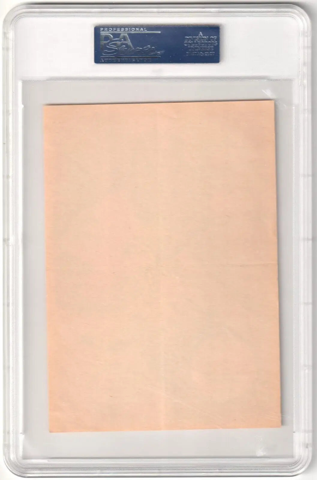 Blank peach-colored paper in protective case for JOE MORGAN 1967 Topps Pin-Ups single cards