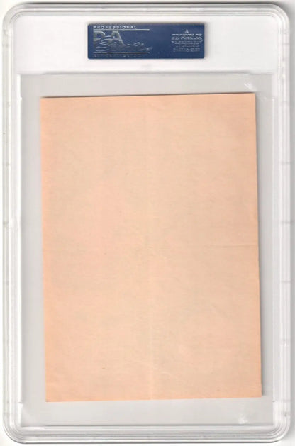 Blank peach-colored paper in protective case for JOE MORGAN 1967 Topps Pin-Ups single cards