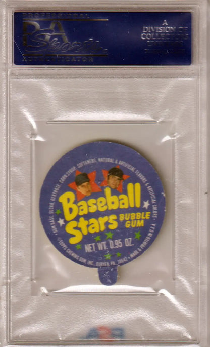 Vintage Baseball Stars bubble gum container in protective case from Topps Candy Lids