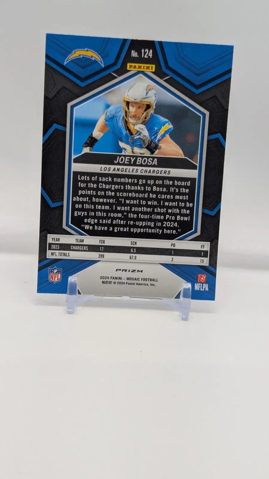 Joey Bosa 2024 Mosaic Football Silver Mosaic Card - LA Chargers #124 by Panini Mosaic