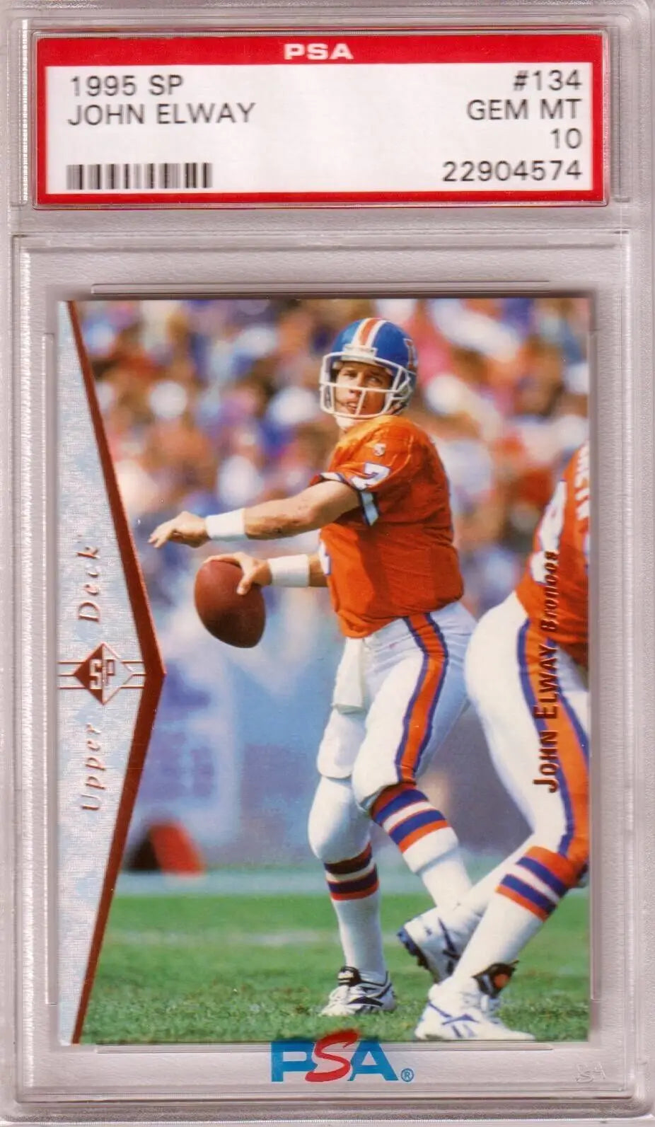 PSA 10 GEM MINT John Elway 1995 Upper Deck SP football card for sale at Columbia Hobby