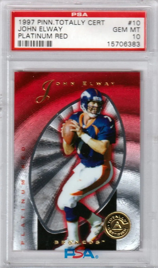 PSA 10 GEM MINT 1997 Totally Certified John Elway football card from Columbia Hobby