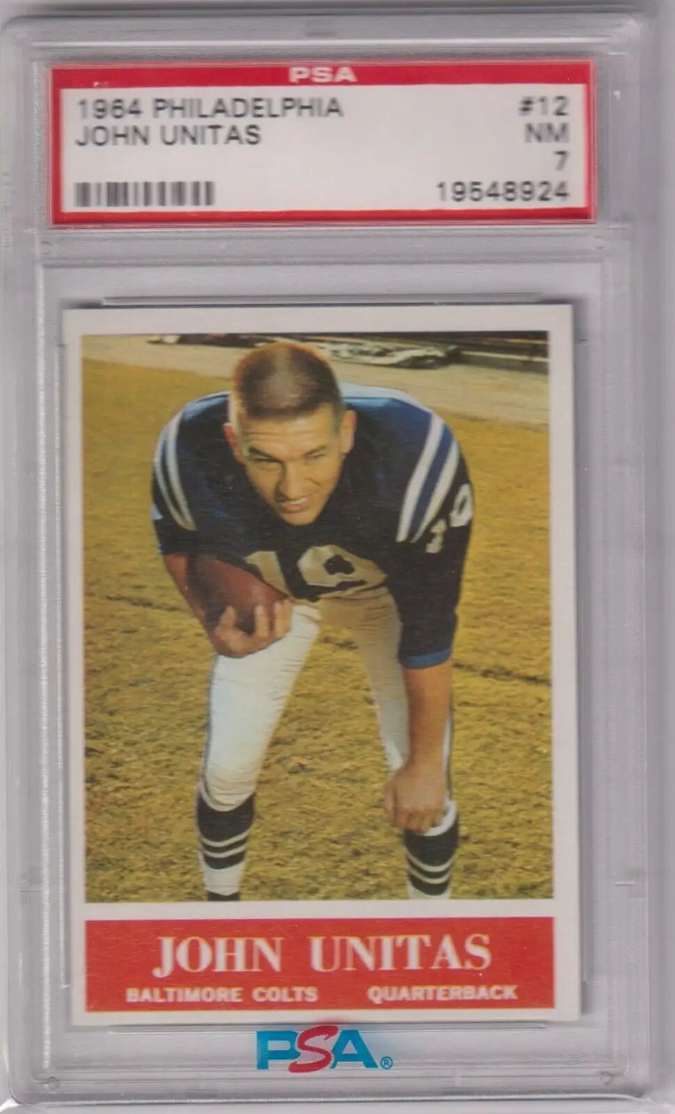 PSA-graded 1964 Philadelphia Johnny Unitas football card for single cards at Columbia Hobby