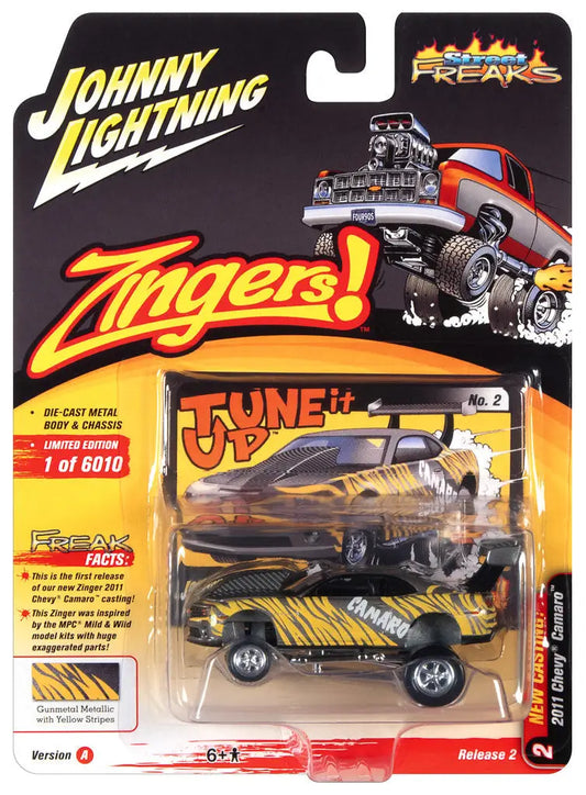 Die-cast toy car packaging of Johnny Lightning Street Freaks featuring Zingers monster truck