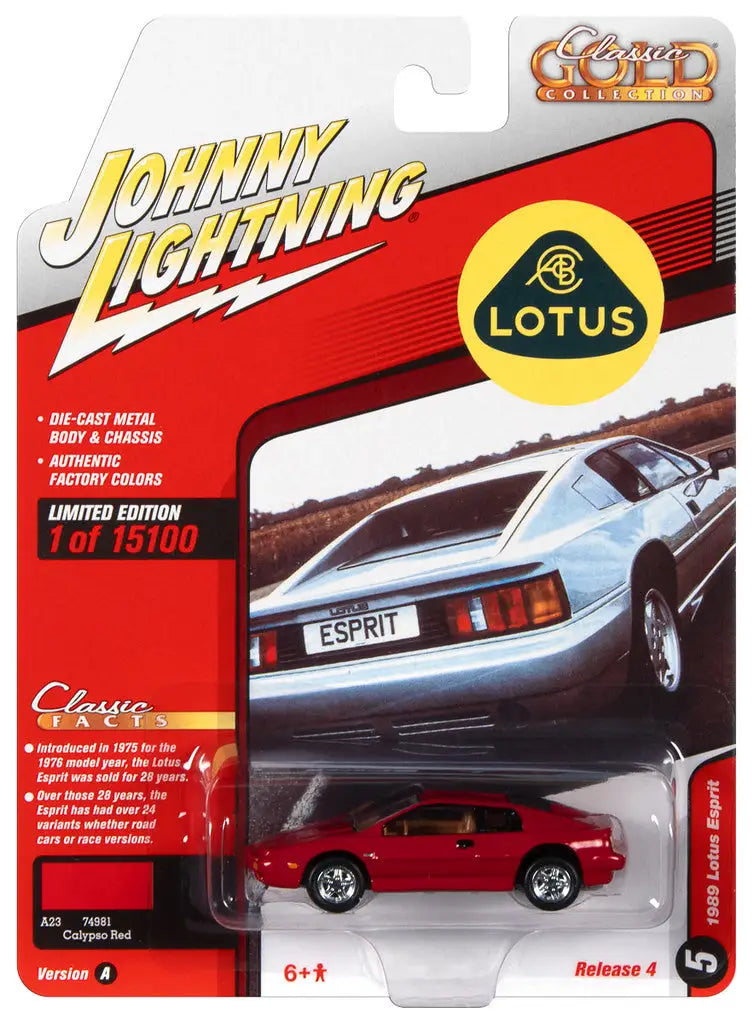 Die-cast model of a red Lotus Esprit from Johnny Lightning Classic Gold JLCG027