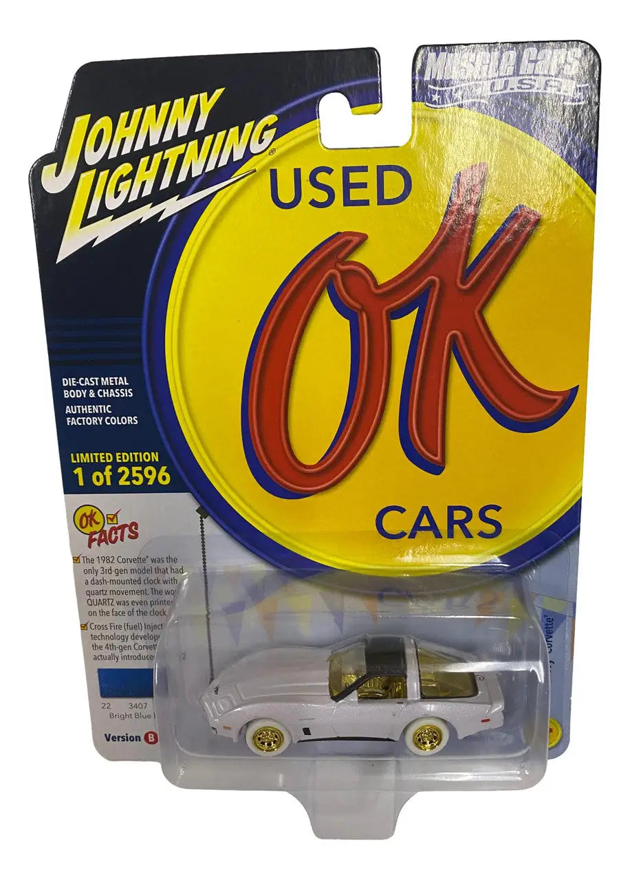 Johnny Lightning JLMC032 Muscle Car VER B 1982 Chevy Corvette Blue CHASE diecast model