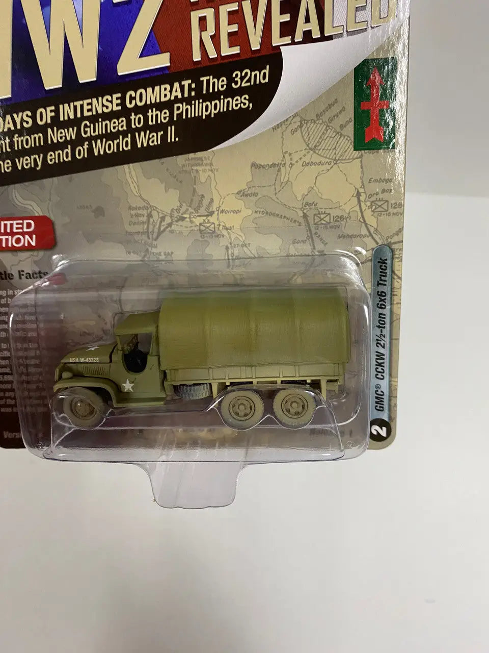 Military transport truck in olive green for Johnny Lightning WW2 History Revealed