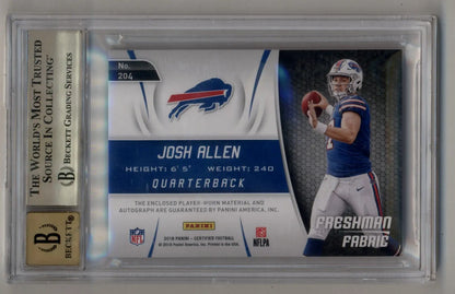 Josh Allen 2018 Certified Mirror Red Freshman Fabric Patch Auto in protective case