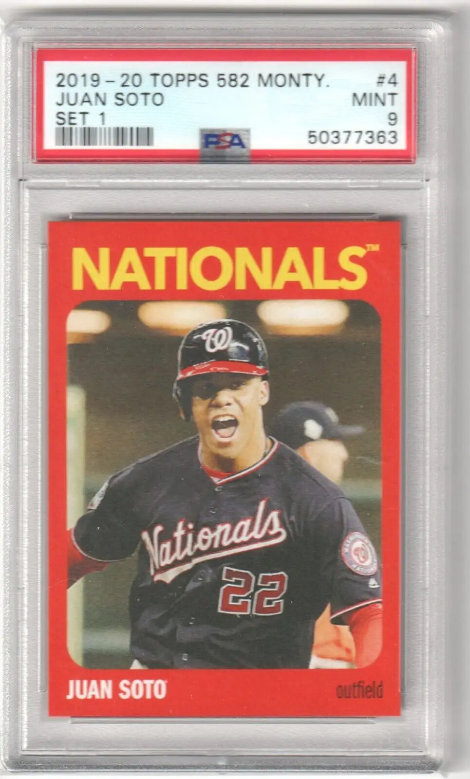 PSA-graded 2019-20 Topps 582 Monty Juan Soto Nationals card for single cards enthusiasts