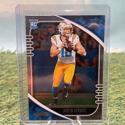 Justin Herbert rookie card from Panini Absolute featuring Los Angeles Chargers RC #167