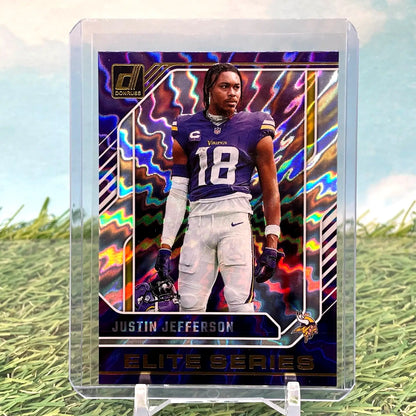 Justin Jefferson 2024 Donruss Elite Series Minnesota Vikings trading card #30 in holographic design