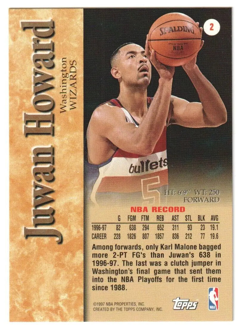 Juwan Howard 1997-98 Topps Autograph Card from Columbia Hobby single cards collection