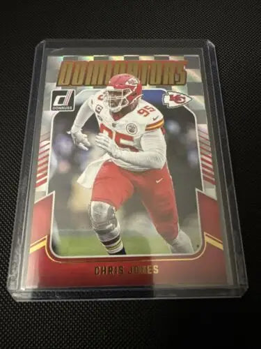 Chris Jones football card from Kansas City Chiefs 11 Card Lot featuring Mahomes and Kelce