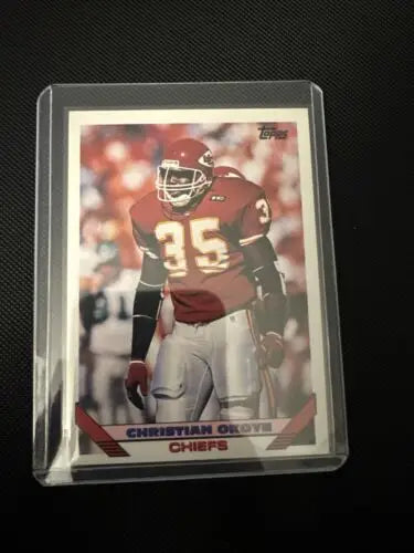 Christian Okoye football card from Kansas City Chiefs 11 Card Lot featuring legends