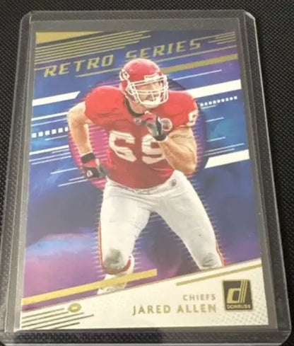 Jared Allen football card from Kansas City Chiefs 11 Card Lot featuring Mahomes and Kelce