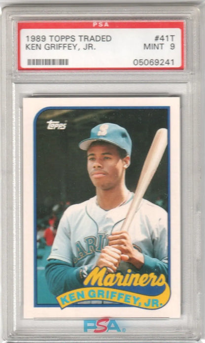 PSA-graded 1989 Topps Traded Ken Griffey Jr Rookie Mariners single card from Columbia Hobby